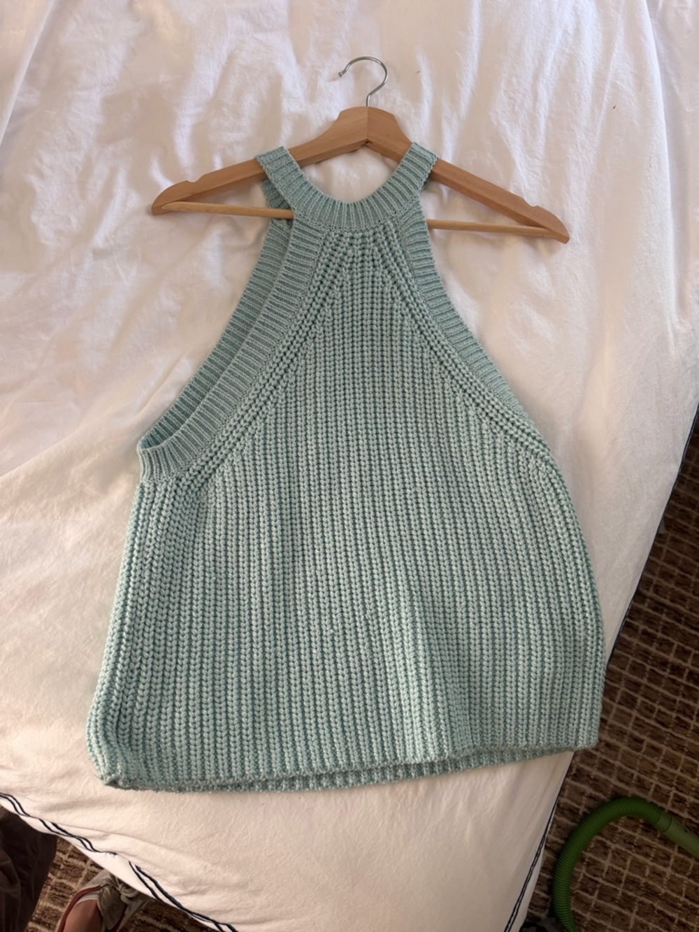 Anthropologie Ribbed Halter Tank in Mint